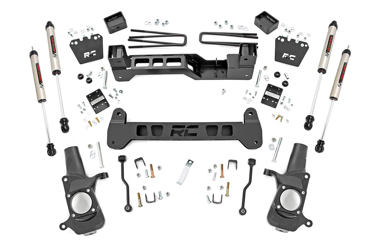 Chevrolet Silverado 2500 HD Suspension Lift Kit - Front + Rear - Rough Country - 6 Inch Lift + V2 Shocks - '01-'10